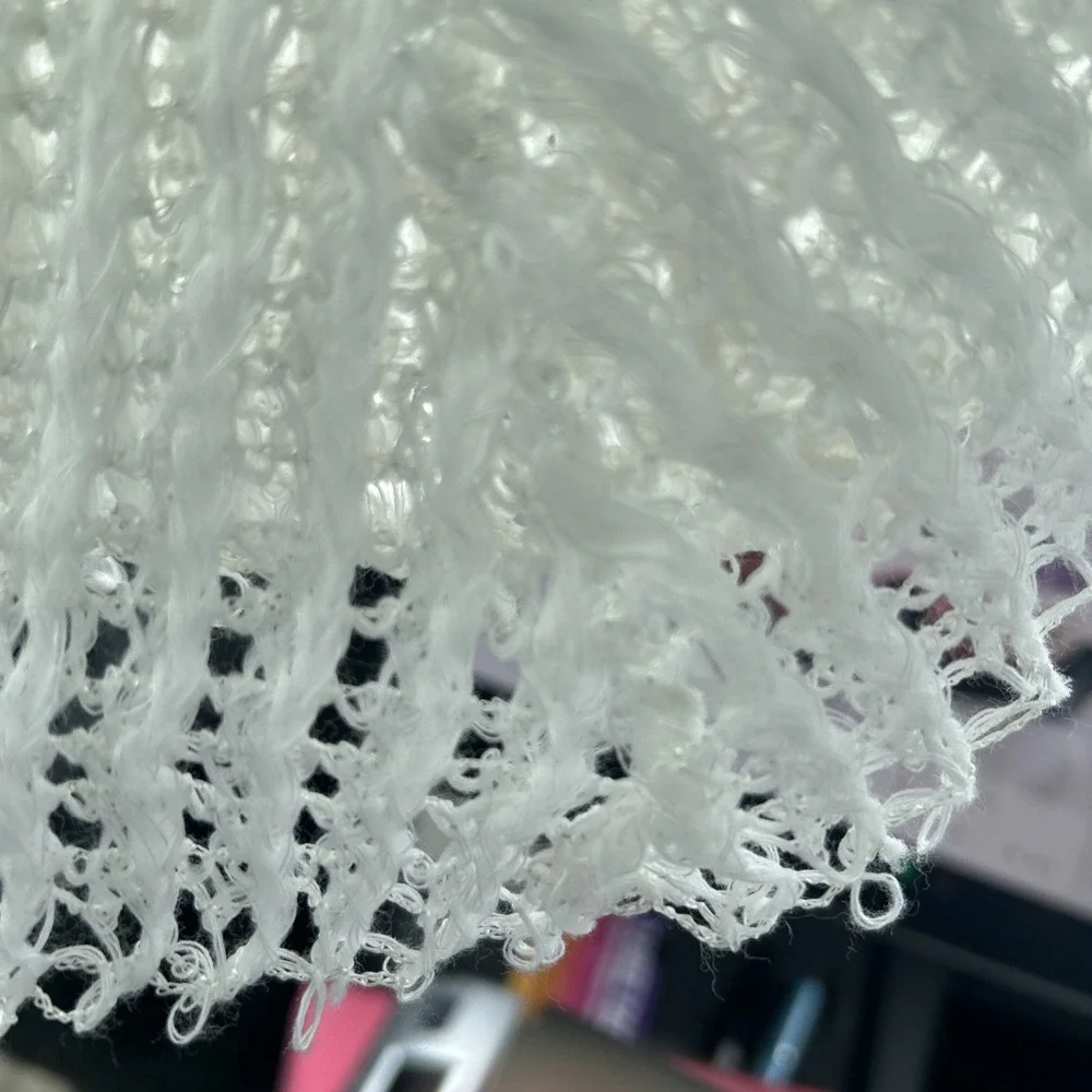 Vintage White Baby Blanket Lace Knit Christening Shower Gift Delicate Baptism 80